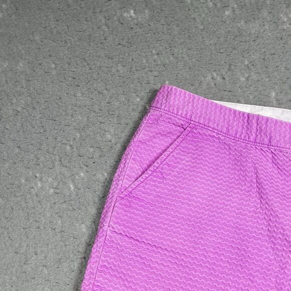 Lilly Pulitzer Shorts Buttercup Knit Womens 6 Purple Stretched Pockets Scalloped - Picture 3 of 14